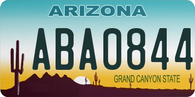 AZ license plate ABA0844