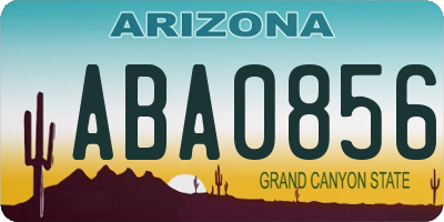 AZ license plate ABA0856