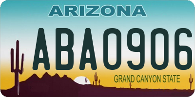 AZ license plate ABA0906