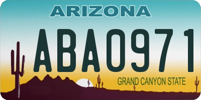 AZ license plate ABA0971