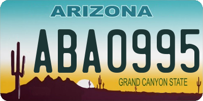 AZ license plate ABA0995
