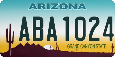 AZ license plate ABA1024