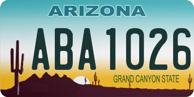 AZ license plate ABA1026