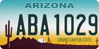 AZ license plate ABA1029