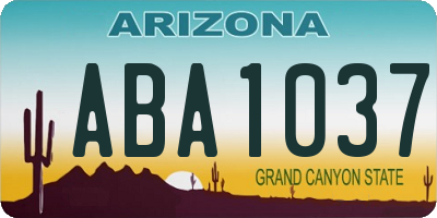 AZ license plate ABA1037