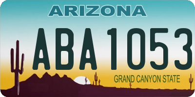 AZ license plate ABA1053