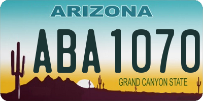 AZ license plate ABA1070