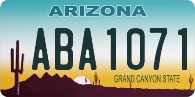 AZ license plate ABA1071