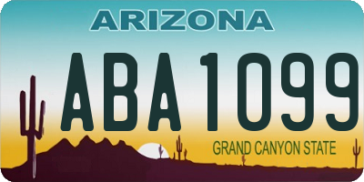 AZ license plate ABA1099