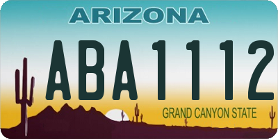 AZ license plate ABA1112