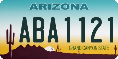 AZ license plate ABA1121