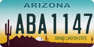 AZ license plate ABA1147