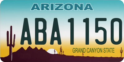 AZ license plate ABA1150