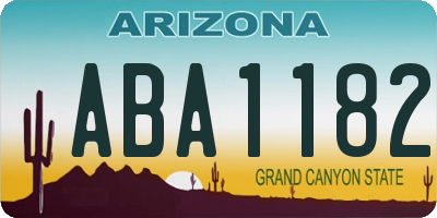 AZ license plate ABA1182