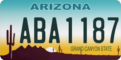 AZ license plate ABA1187