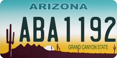 AZ license plate ABA1192