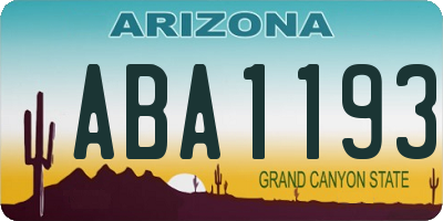 AZ license plate ABA1193