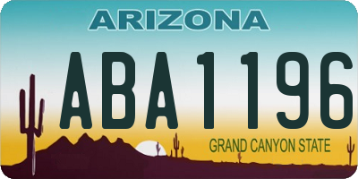 AZ license plate ABA1196