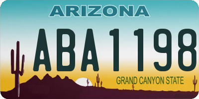 AZ license plate ABA1198
