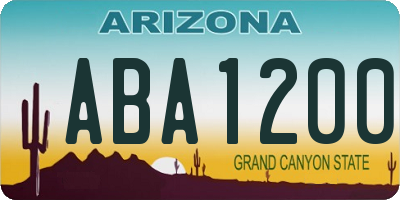 AZ license plate ABA1200