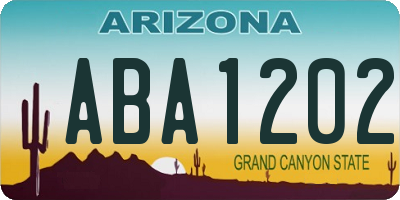 AZ license plate ABA1202