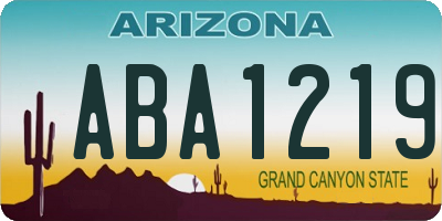 AZ license plate ABA1219