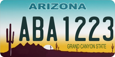AZ license plate ABA1223