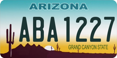AZ license plate ABA1227