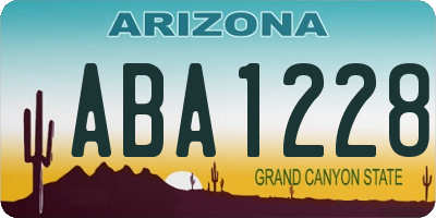 AZ license plate ABA1228