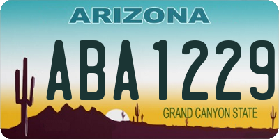 AZ license plate ABA1229