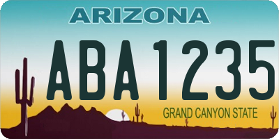 AZ license plate ABA1235
