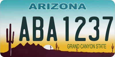 AZ license plate ABA1237