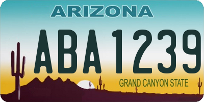 AZ license plate ABA1239