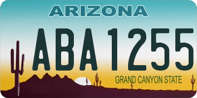 AZ license plate ABA1255