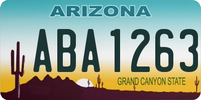 AZ license plate ABA1263