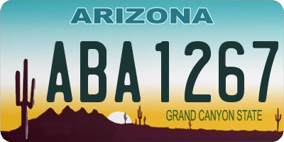 AZ license plate ABA1267