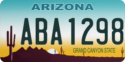AZ license plate ABA1298