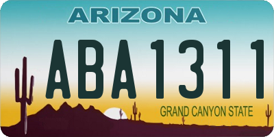AZ license plate ABA1311
