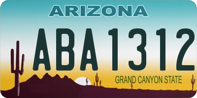 AZ license plate ABA1312