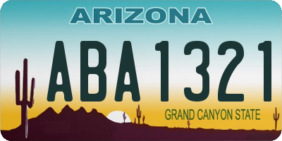AZ license plate ABA1321
