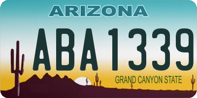 AZ license plate ABA1339