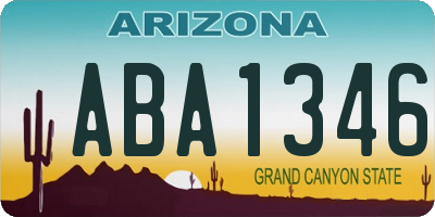 AZ license plate ABA1346