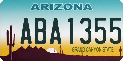 AZ license plate ABA1355