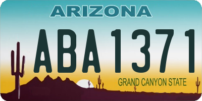 AZ license plate ABA1371