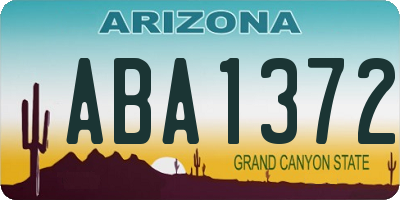 AZ license plate ABA1372