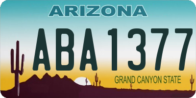AZ license plate ABA1377