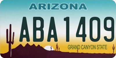 AZ license plate ABA1409