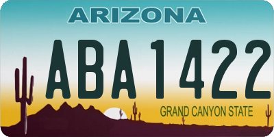 AZ license plate ABA1422