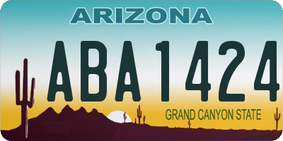 AZ license plate ABA1424