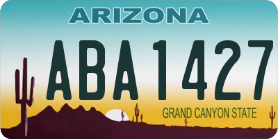 AZ license plate ABA1427